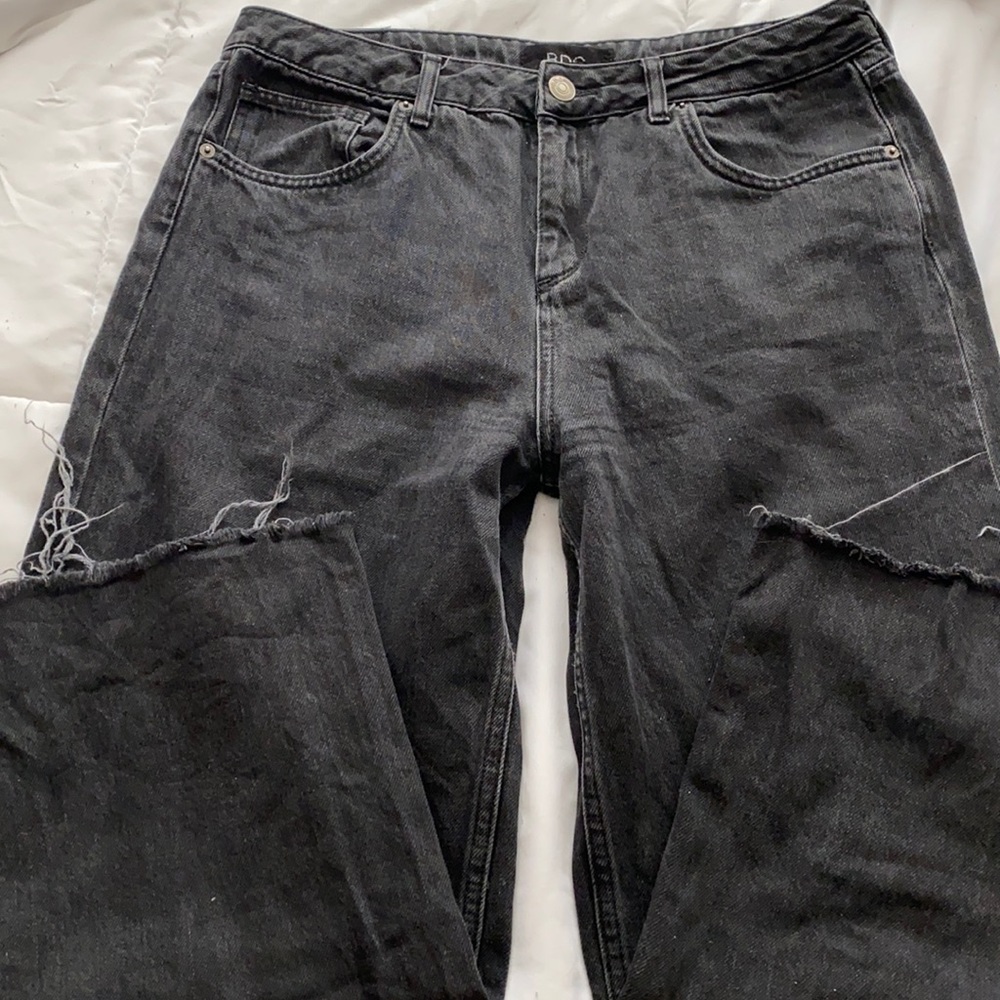 Cropped High Waist Black BDG Flood Jeans